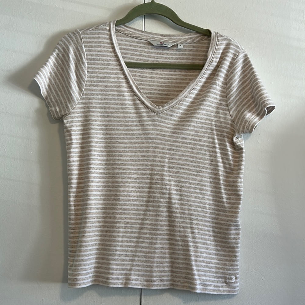 Vineyard Vines Striped V-Neck Tee